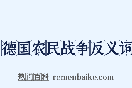 德国农民战争反义词是什么意思的图片